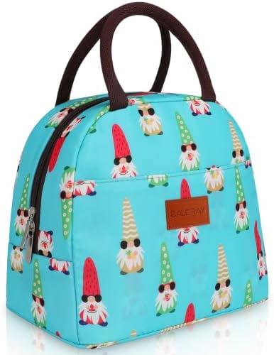 BALORAY Lunch Bag for Women Men Adult Lunch Box (Summer Gnomes),M