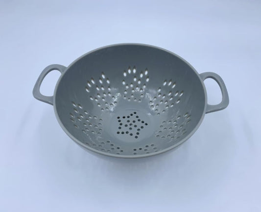 Heavy Duty 6 Inch Mini Food Colander, Dishwasher Safe with Double Handles for Fruit Vegetable BPA Free (Grey)