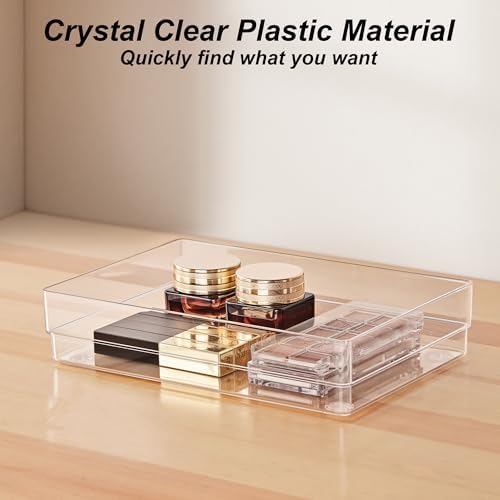 SMARTAKE 7 PCS Drawer Organizer, 4-Size Desk Drawer Organizer Trays