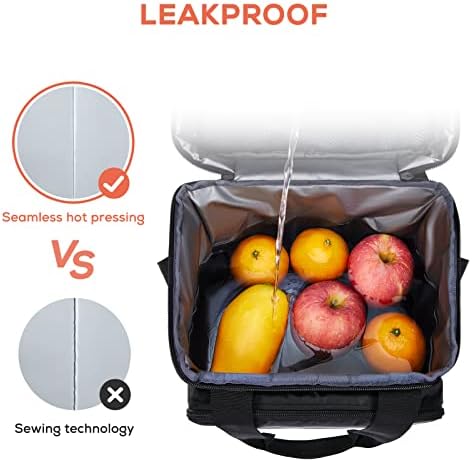 TOURIT Large Lunch Bag 14L Insulated Lunch Box Lunch Cooler for Men Women Work, Black