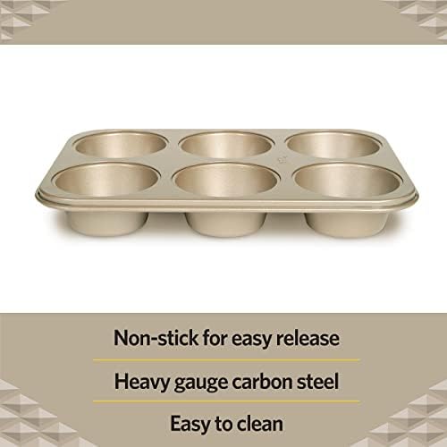 Glad Nonstick Jumbo Muffin Pan | Heavy Duty Metal | For Cupcakes | 6-Cup, Pack of 6
