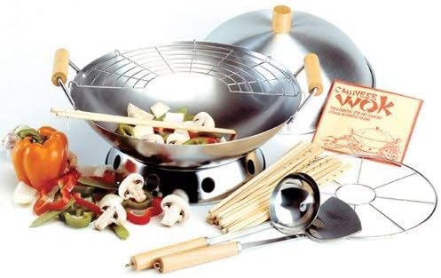 Norpro 10-Piece Wok Set, Silver, 14 inch