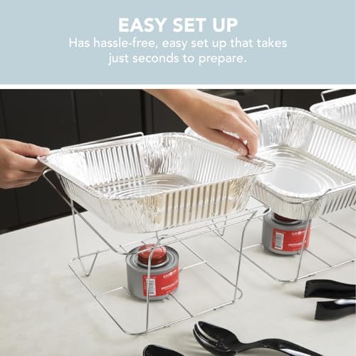 Alpha Living 12-Pack Disposable Chafing Dish Buffet Set with Fuel Cans