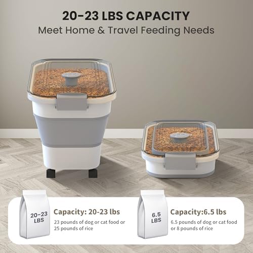 20-23 Lbs Dog Food Storage Container,Collapsible Dog Food Container
