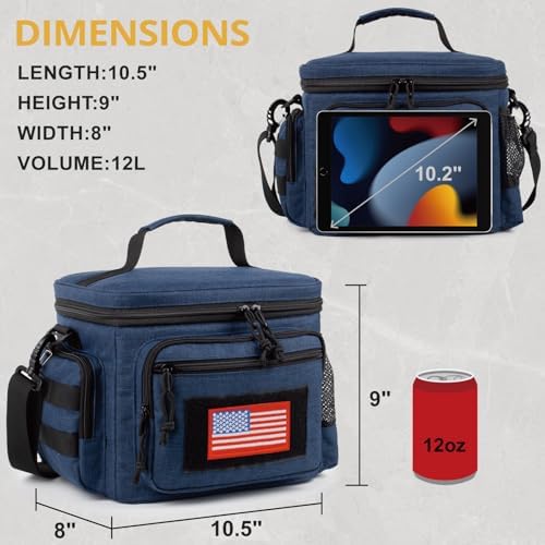 Lunch Box for Men, 12L Leakproof Tactical Lunch Bag Large Cooler for work
