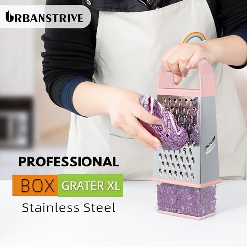 Cheese Grater With Container Box Grater Stainless Steel Kitchen Pink