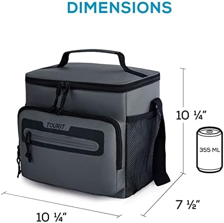 TOURIT Large Lunch Bag 14L Insulated Lunch Box Lunch Cooler for Men Women Work, Black