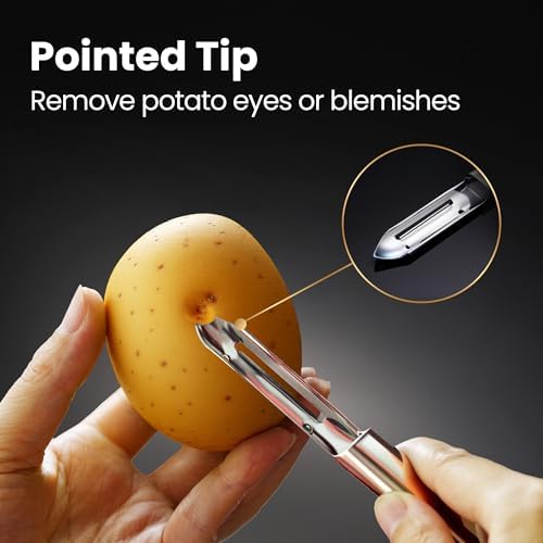 Gourmet Easy Stainless Steel Potato Peeler, Ultra Sharp Dual Blades