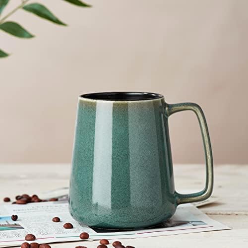 24 oz Large Ceramic Coffee Mugs, Extra Large Mug, Big Handle (24 oz green)