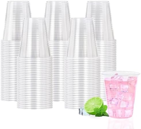 BYSNOW 300 Pack 12 oz Clear Plastic Cups, Disposable Plastic Water Cups