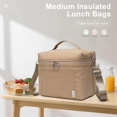 NOL 8L Insulated Lunch Bag for Women, Medium(normal), Khaki