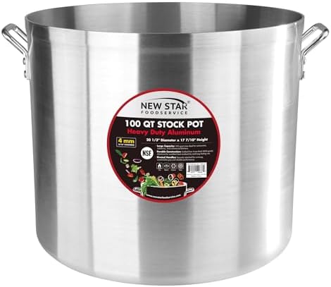 New Star Foodservice 100 Qt Aluminum Stock Pot, No Cover