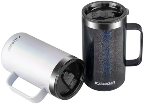 KXIAOCHEN 2-Pack 20 oz Insulated Coffee Mugs, Coffee Cups with Wide Handles