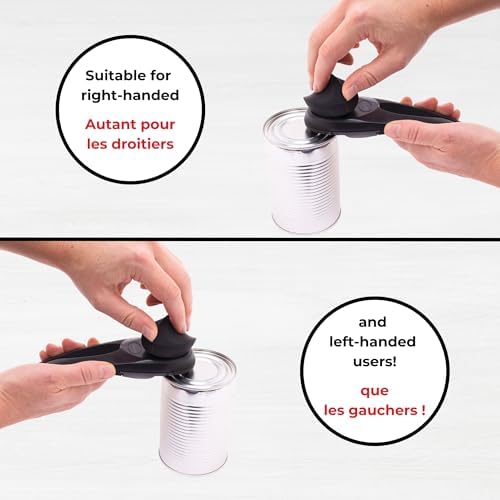 Starfrit MightiCan Can Opener, Safe Smooth-Cut, Comfort Grip, Black