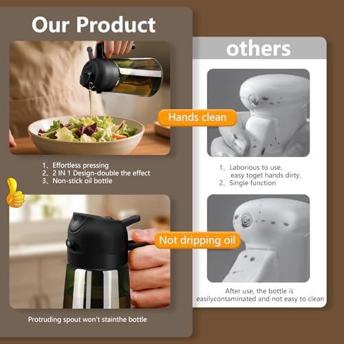SWEET VIEW 2PCS Olive Oil Dispenser and Oil Sprayer