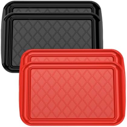 Grilling Prep & Serve Trays for Party Set of 4, Large BBQ Serving Platters