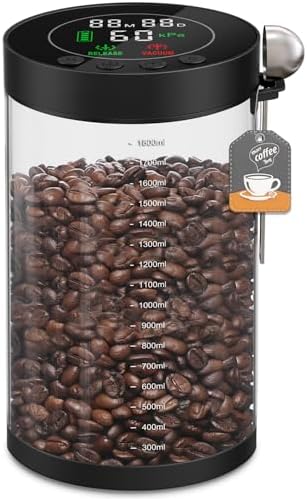 Electric Vacuum Coffee Canister, 2.0L Glass Airtight Food Storage Container