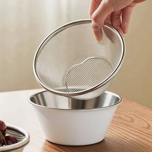 Mini Colander with Small Mixing Strainer Bowl,Small Strainer for Fruit,Rice