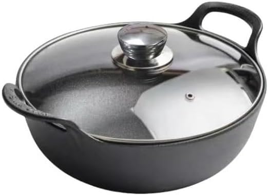 10 inch Cast Iron Wok with Lid and Handles, Grilling Pan, Use in the Oven, on the Stove, or on the Grill (Wok with Lid 10 inch)