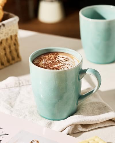 famiware Aurora Coffee Mugs, 14oz Mug Set of 4, Stoneware Cup with Handle