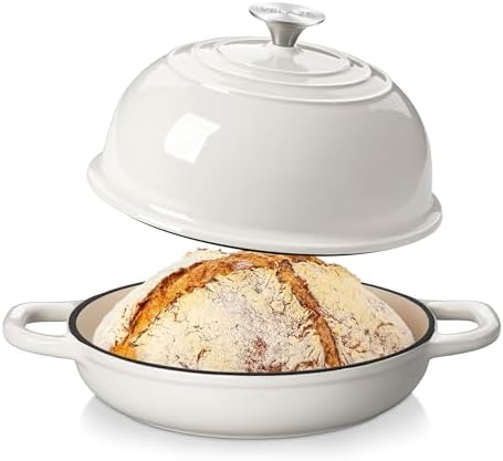 Velaze 5 QT Enameled Cast Iron Dutch Oven for Bread Baking with Dome Lid