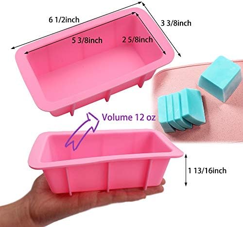 BAKER DEPOT Silicone Mini Bread Loaf Pans for Baking Nonstick Small Toast Cake Bakeware 6.5 inch Rectangle Mould DIY Handmade Soap Set of 4