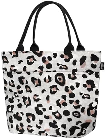 Aosbos Lunch Tote Bag,Insulated Lunch Bag For Women,Work,Office,Leopard