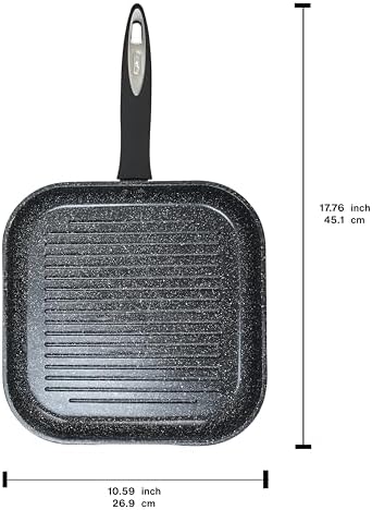 Zyliss Ultimate Ceramic Cookware, Non-Stick Grill Pan, 10.2"