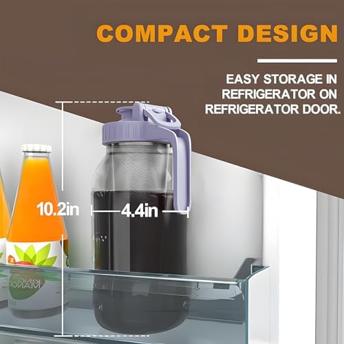 JunVpic Cold Brew Coffee Maker, 64 oz Glass Mason Jar Pitcher