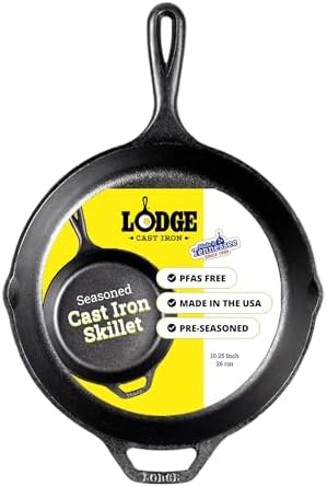 Lodge Pre-Seasoned Cast Iron Skillet, PFAS-Free, 10.25 Inches