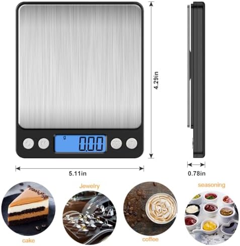 Diyife Digital Kitchen Scale 500g/0.01g, High Precision Cooking Food Scale