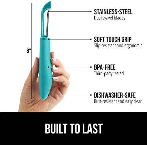 GORILLA GRIP® Patented BPA-Free Vegetable and Potato Peeler, Turquoise
