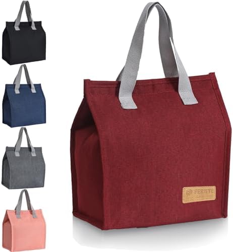 Lunch Bag for Women/Men,Waterproof Reusable Portable Lunch Tote,Lunch Box Bag.Thermal Cooler Bag Ideal for Work/Party/l/Travel/Picnic(Light Red)