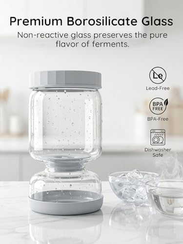 Homnoble Pickle and Olive Hourglass Jar with Strainer Flip Juice Separator