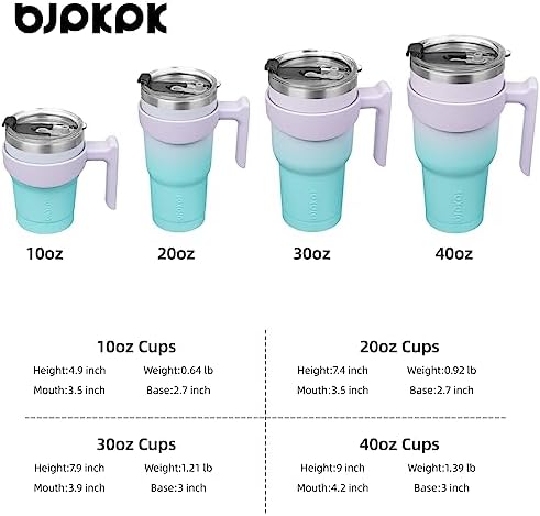 BJPKPK 10 oz Mini Tumbler with Lid, Straw & Handle, Insulated Steel Cup