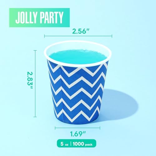 JOLLY PARTY 1000 Pack 5oz Paper Cups, Disposable Small Mouthwash Cups