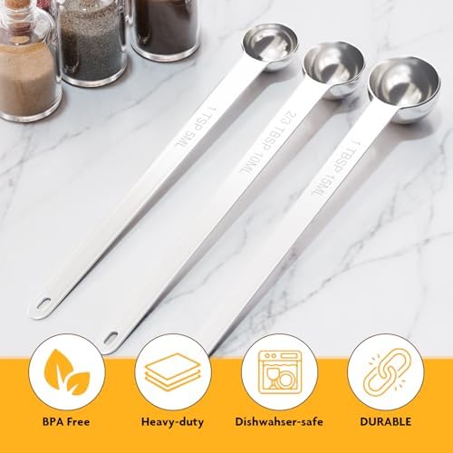 1PCS 1TSP(5ml) Extra Long Handle Measuring Spoon, 18/8 Stainless Steel