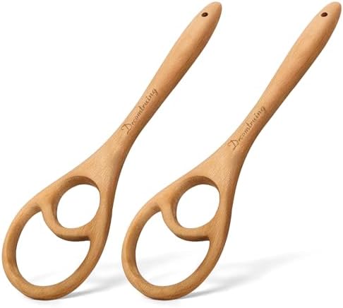 Wooden Danish Dough Whisk for Sourdough, One-Piece 2 Pack