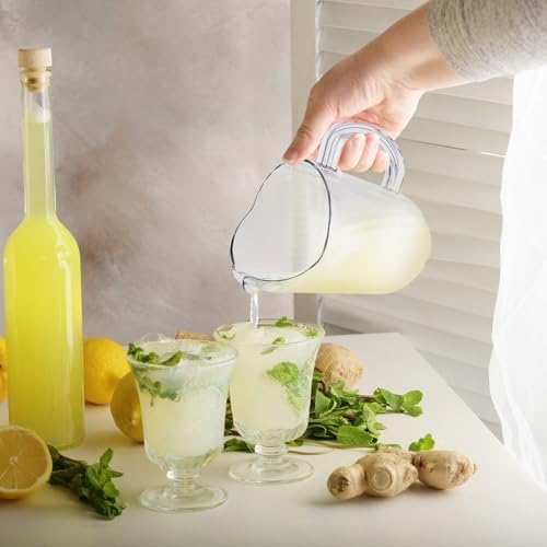 Tessco 36 Pcs Plastic Pitchers 60 Oz Clear Water Beer Jug Large,Classic