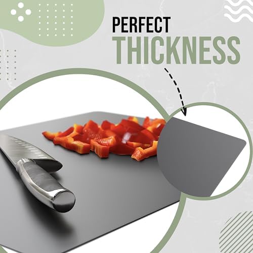 Crown Display Disposable Cutting Boards for Kitchen 300 Count Black Cutting Board 12 Inch X 17.5 Inch Flexible Cutting Boards For Kitchen ~ Patent Pending ~ Recyclable Disposable Cutting Board Sheets