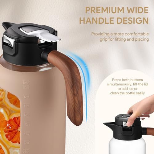 84 oz/2.5 Liter Glass Pitcher with Lid and Handle, Glass Carafe/Jug for Hot/Cold Water, Large Iced Tea Pitcher for Coffee, Juice and Homemade Beverage