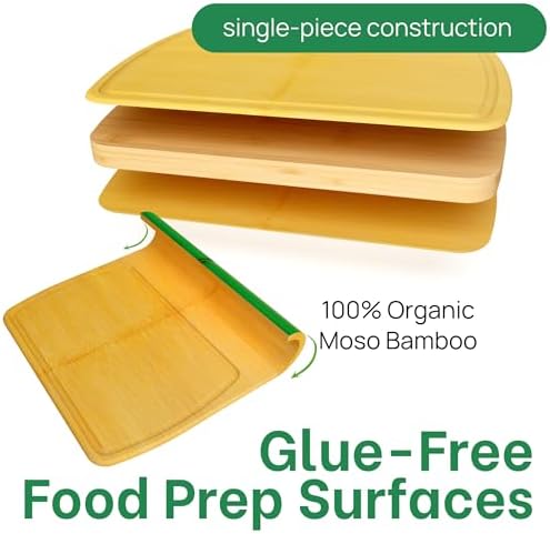 FSC-Certified Extra Large Bamboo Cutting Board Featuring 18 Inch Glue-Free Surface™ – XL, Non-Toxic Wooden Board for Family Kitchens, Butcher Block Style Food Prep with Lifetime Replacements