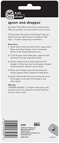 EZY DOSE Kids Oral Liquid Medicine Dropper and Spoon Kit For Baby & Toddler, Deliver Correct Dose, 5mL/1 TSP Capacity, 2 Piece Set, Color May Vary, Made in the USA, BPA Free