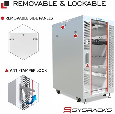 27U Home Server Rack Cabinet – 19" Floor Standing Network Rack, 35" Deep Homelab Rack with Locking Glass Door, Cooling Fans, PDU & Shelf for NAS, Router, Switch and AV Equipment