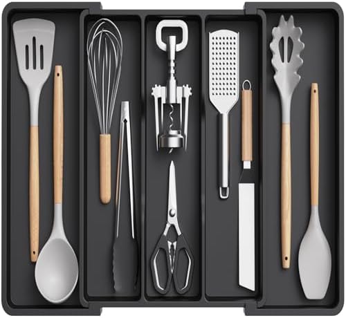 Lifewit Utensil Organizer for Kitchen Drawers, Expandable Utensil Tray