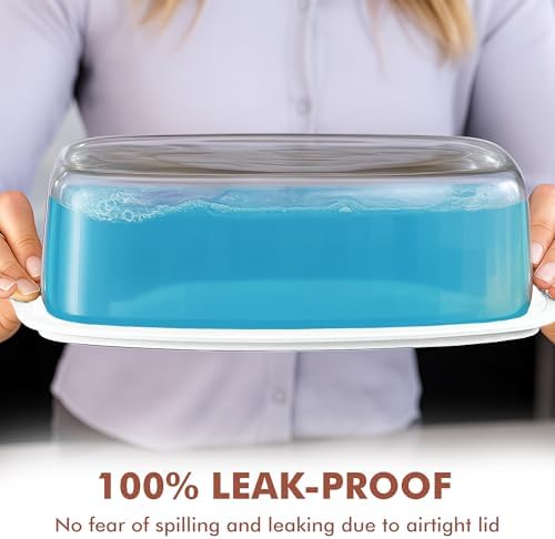 Razab 7.6 Cups / 1800 Ml / 1.9 Qt Large Glass Bread Baking Pans with Lids