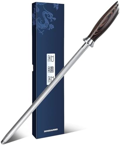 HOSHANHO Honing Rod, 12 Inch Professional Kitchen Knife Sharpener Rod