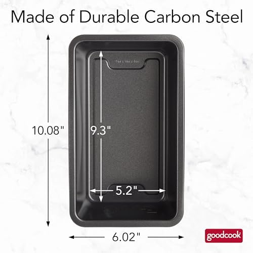 GoodCook PRO Loaf Pan Nonstick Carbon Steel Bakeware with Easy-Clean Non-Stick Coating, Oven & Dishwasher Safe Pan for Breads Pound Cakes Banana Breads & More, Gray, 9 x 5-Inch (Pack of 6)