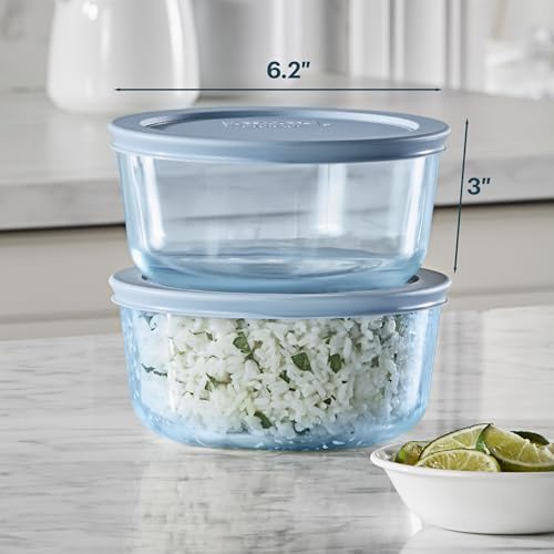 Pyrex Colors Tinted (4 Cup) Medium Round Food Storage Container