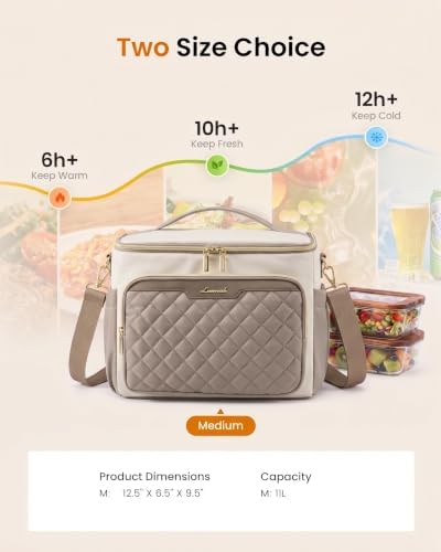 LOVEVOOK Lunch Box for Women, Wide Opening Cute Insulated Lunch Box Bag